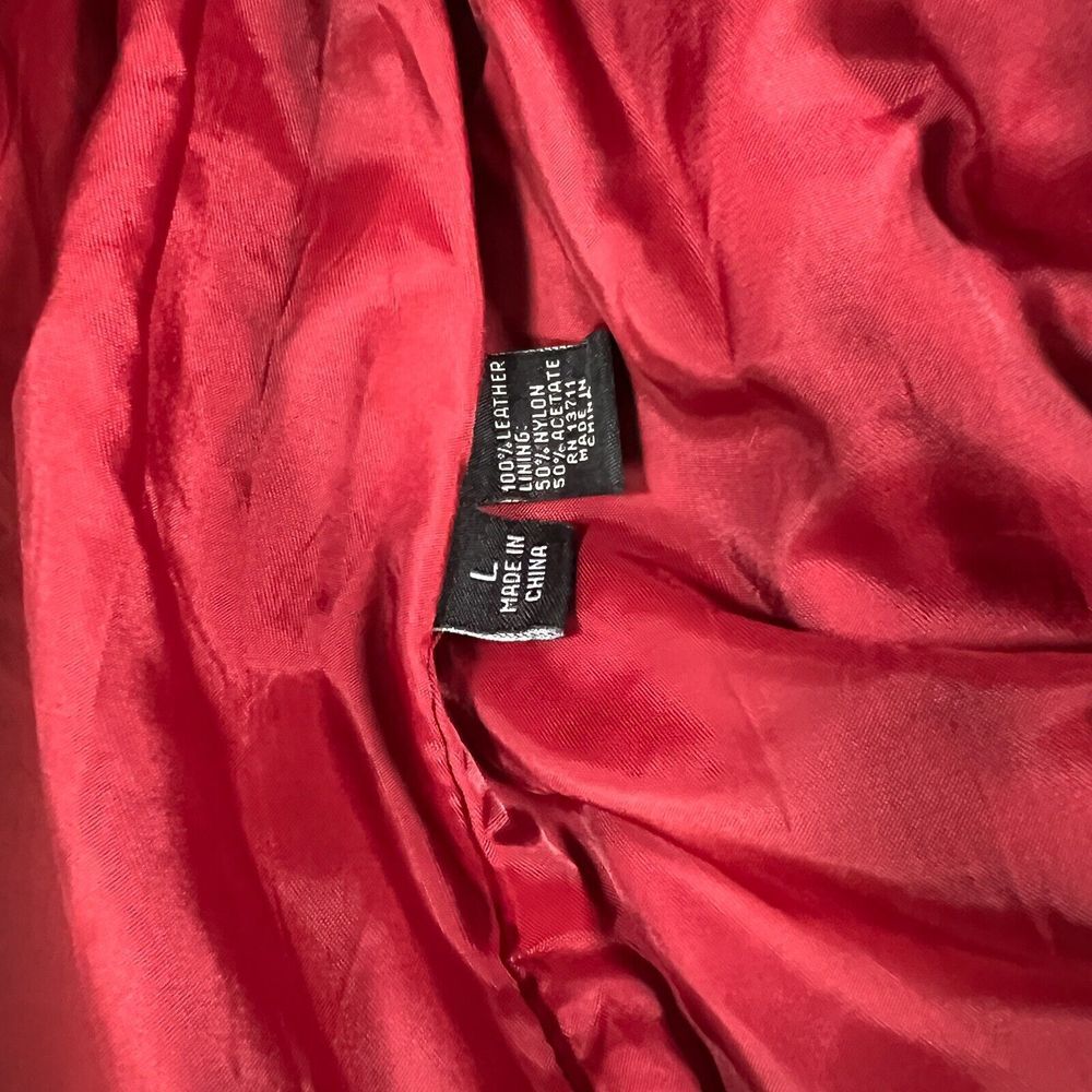 Valerie Stevens Women's Lamb Leather Jacket Large Red Removable Collar and Liner - Picture 5 of 11